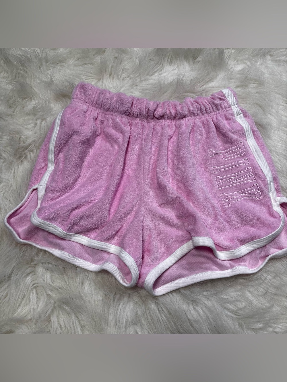 PINK Victoria's Secret Pink Terry Lounge Shorts with White Trim size Women’s XS
